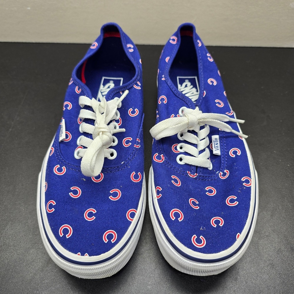Vans Authentic MLB Chicago Cubs Blue Canvas Sneakers Mens 7.5 Womens 9.0